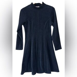 FADS VTG 80s Velvet BLACK LONG SLEEVE MINI DRESS Babydoll Bodycon | Women’s L